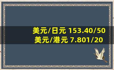 美元/日元 153.40/50 美元/港元 7.801/20